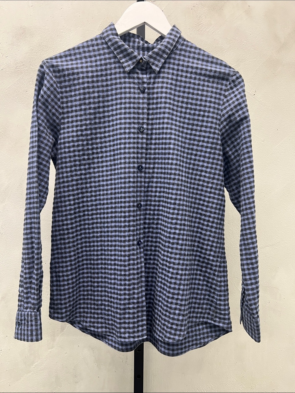 Paul Smith Blue Check Long-Sleeve Button-Up Shirt